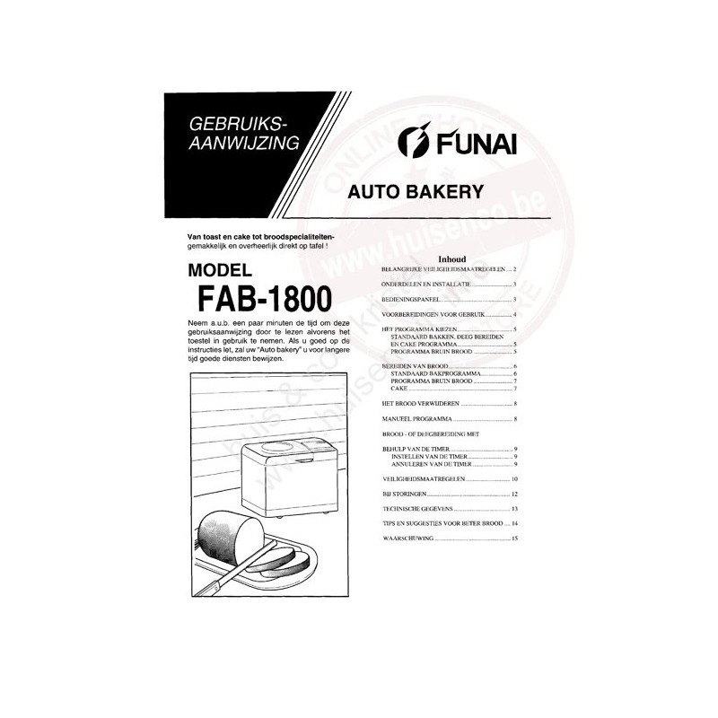 Funai gebruiksaanwijzing fab-1800