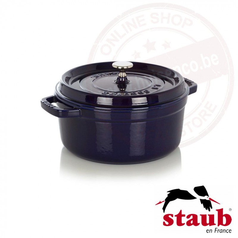 Staub ronde cocotte ø24cm 3.80l - donkerblauw Staub ronde cocotte ø24cm 3.80l - donkerblauw