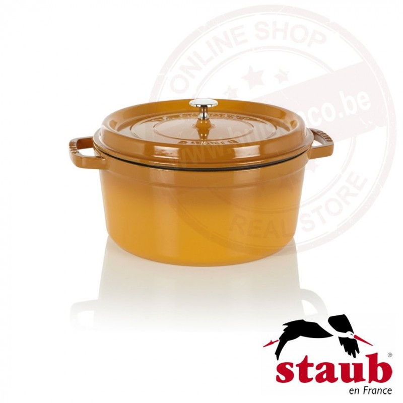 Staub ronde cocotte ø28cm 6.70l - mosterdgeel Staub ronde cocotte ø28cm 6.70l - mosterdgeel