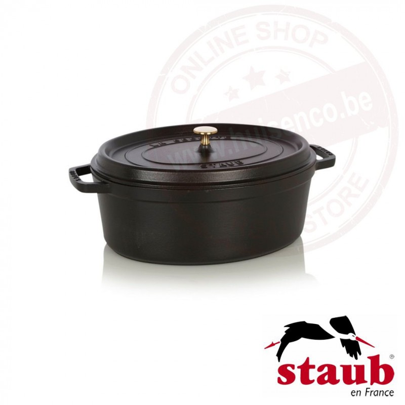 Staub ovale cocotte 37cm 8l - zwart